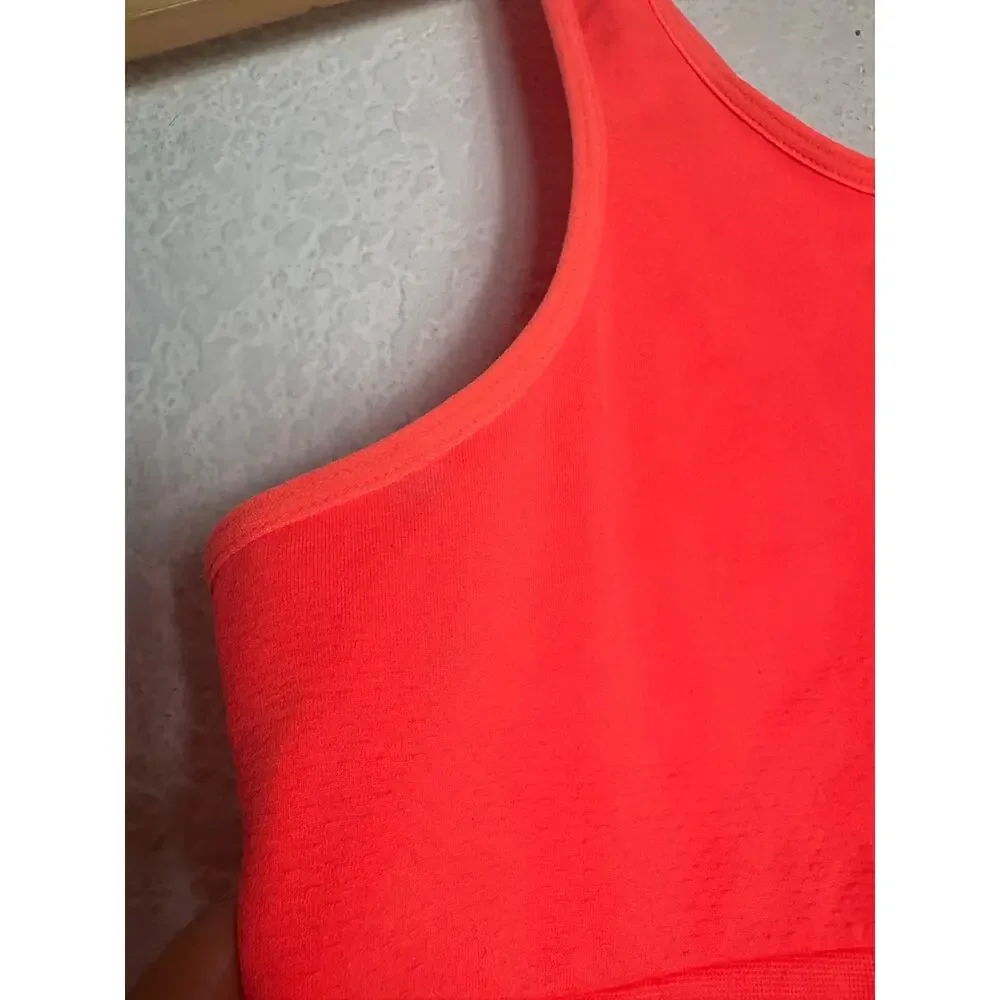 Free People FP Movement Every Single Time Runsie Size M/L Neon Coral Romper